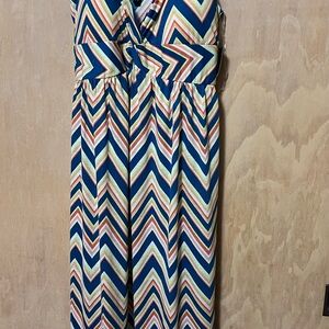 XL Chevron Pattern Maxi Dress